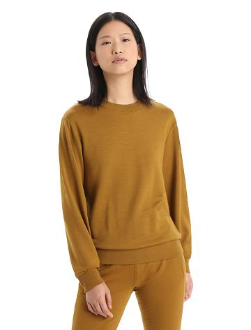 Women's Icebreaker Merino Crush Long Sleeve Sweatshirts Clove | CA 1328FDNM